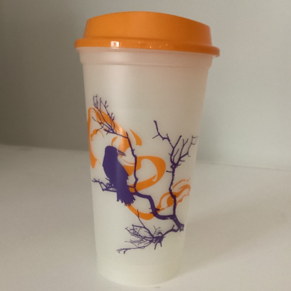 New Starbucks Glow in the Dark Raven Halloween Cup Reusable